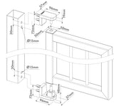 Locinox Kompaktas, 2 virzienos regulējamas eņģes vārtiem līdz 120kg, 2 gab.