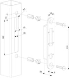 Locinox Uztvērējs iebūvējamai slēdzenei bez roktura