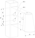 TRICONE Locinox apgaismojums žogiem un vārtiem sudrabains