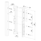 Locinox SFKO-V un SFKO-V-5060 atdura-uztvērēja izmēri un uzstādīšanas shēma