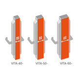 VITA koda slēdzenes izvēle pēc vārtu profila biezuma: 40, 50, 60 mm
